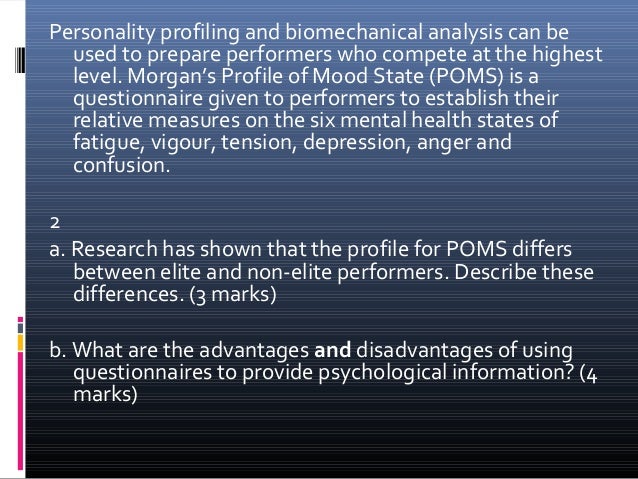Profile Of Mood States Hollanders Structure And Questions - 