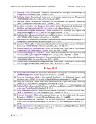 Afaq P R Profile of prof. afaq ahmad in relation to conference organization ...