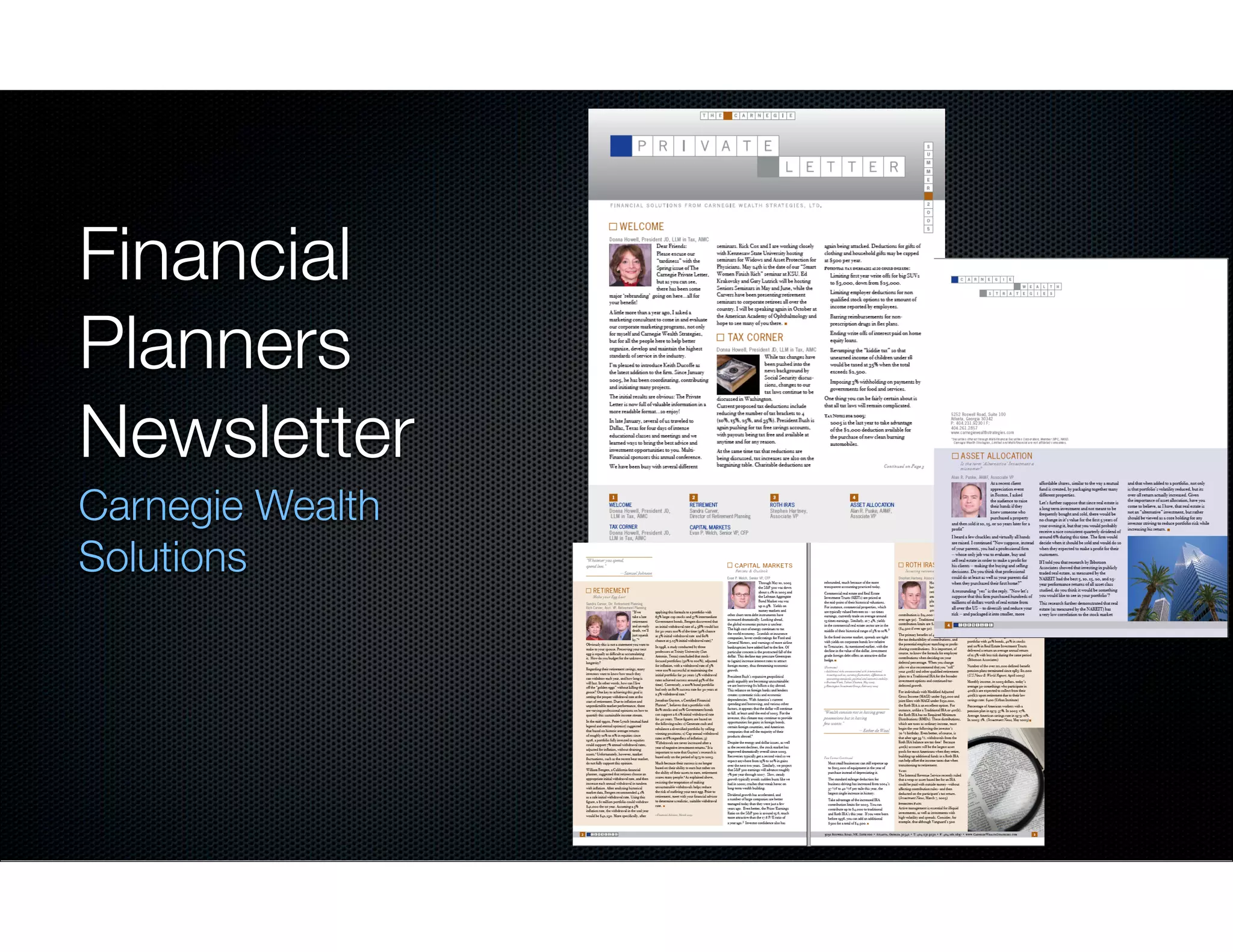 Financial
Planners
Newsletter
Carnegie Wealth
Solutions

 