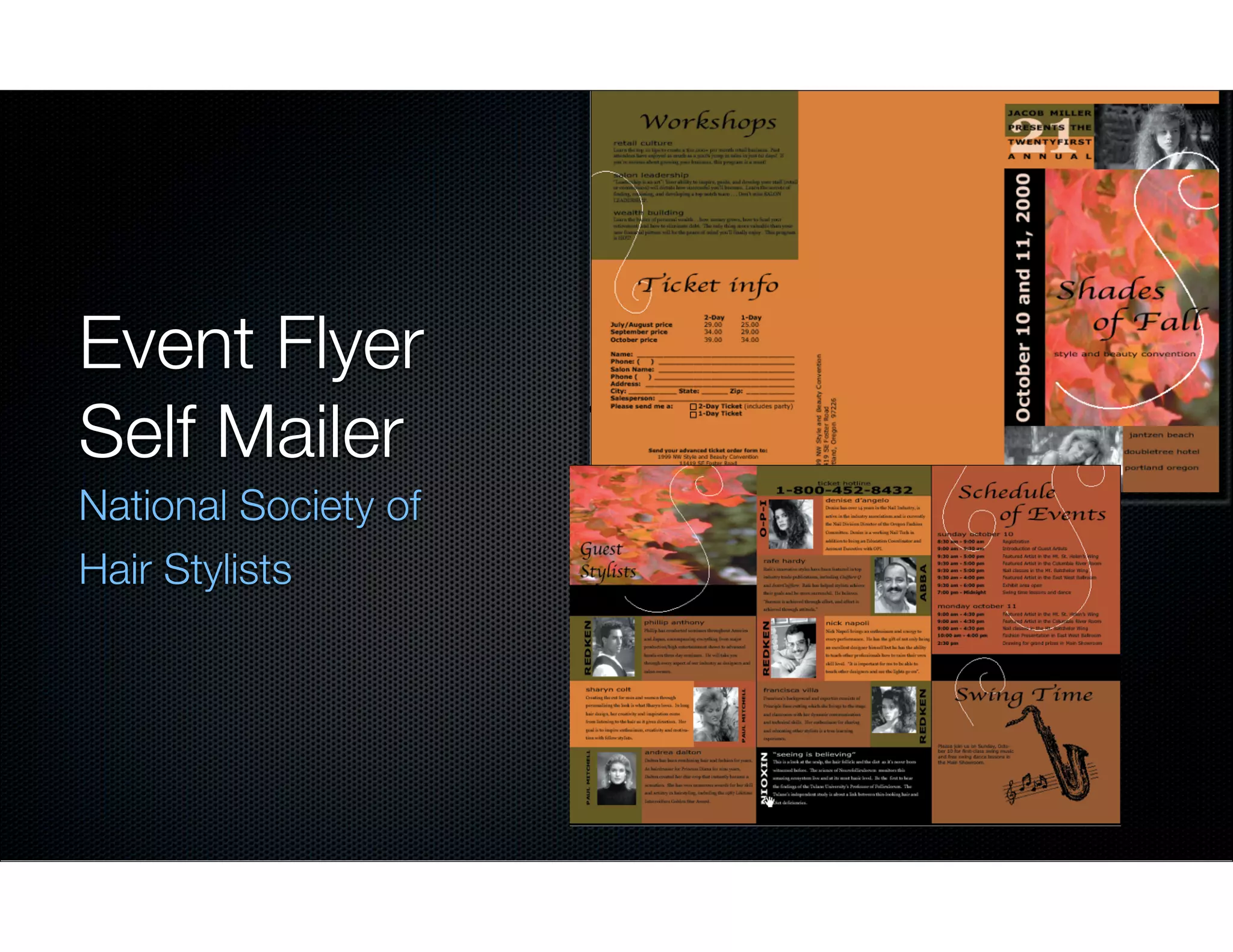 Event Flyer
Self Mailer
National Society of
Hair Stylists

 