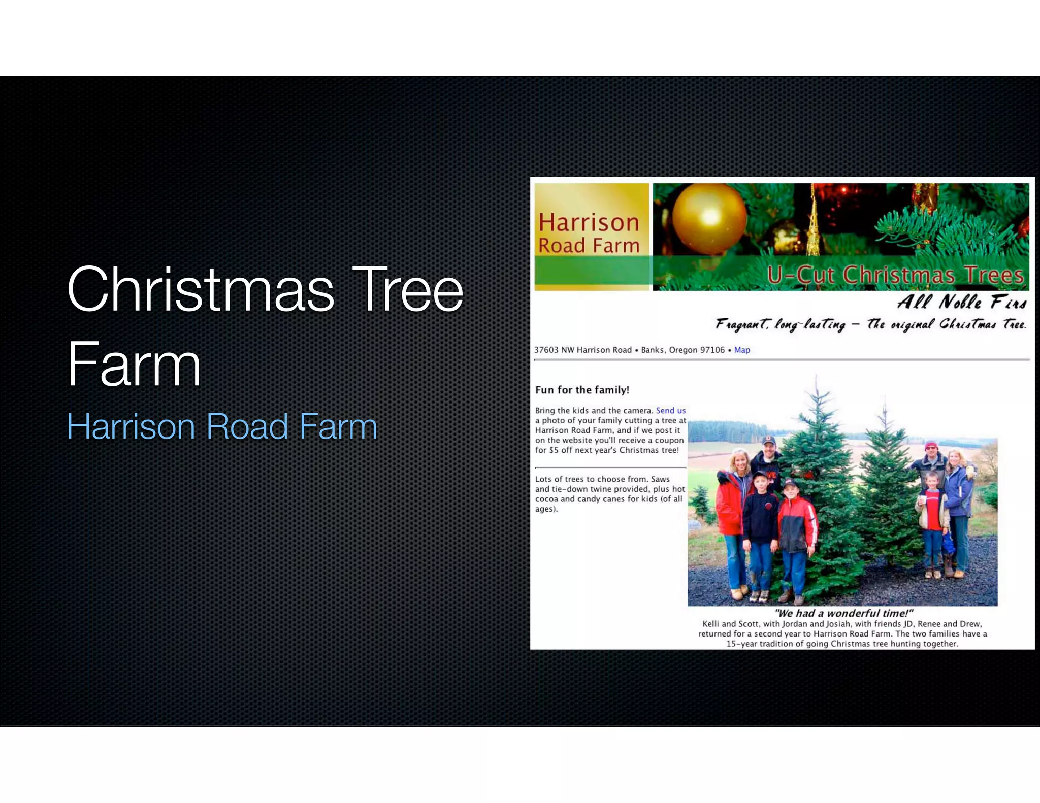 Christmas Tree
Farm
Harrison Road Farm

 