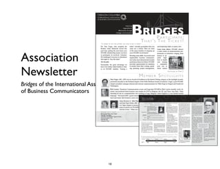 Association
Newsletter
Bridges of the International Association
of Business Communicators
18
 