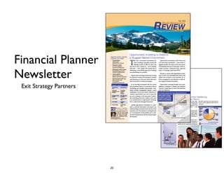 Financial Planner
Newsletter
Exit Strategy Partners
20
 