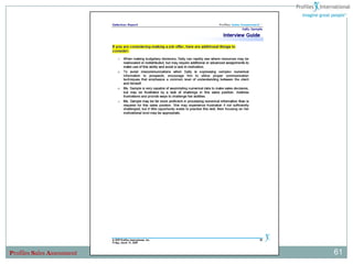 Profiles Sales Assessment   61
 