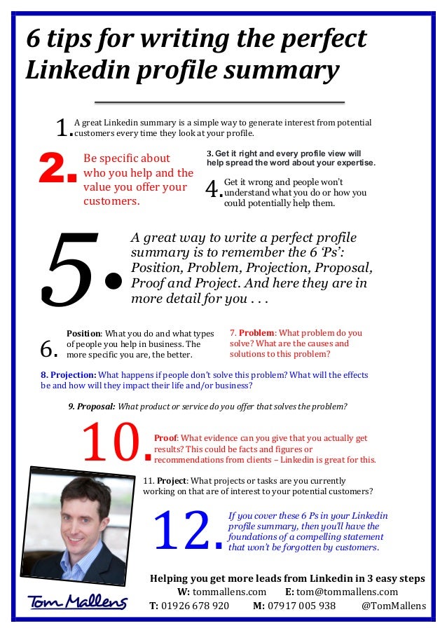 writing a profile