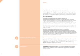 PROFIL GENRE TUNISIE | 2021
202 203
3 expert(es) : deux hommes et une femme, 2 autres (entreprises privées).
Les champs d’expertise des actrices et acteurs rencontré(es) rentrent dans les secteurs suivants :
agriculture (développement agricole, développement des chaines de valeur, autonomisation des
femmes, égalité entre les femmes et les hommes), environnement, (recyclage, économie circulaire,
etc.), ressources en eau, changements climatiques, entrepreneuriat, économie sociale et solidaire.
Pour le volet Digitalisation :
14 entretiens ont été réalisés entre le mois d’octobre et décembre 2020.
Les entretiens ont ciblé 16 personnes, 12 femmes et 4 hommes appartenant à 3 institutions
publiques/ ministères (Ministère TIC, INPDP, COLIBE), 2 organisations de la société civile tunisienne
(FTDES et TUMED), 2 associations et/ou filiales d’associations étrangères (ONUDI et MDM
Belgique), 3 expert.e.s du secteur privé (Membre du collège Startup Tunisia, expert RSE, Directrice
RSE chez Orange) et 4 entrepreneur.es du secteur privé (dont un représentant de la plateforme
Ahmini). 
Des entretiens généraux sur le contexte (droits humains, période post-révolution, identification des
bonnes pratiques, situation politique, cadre économique, priorités des bailleurs et partenaires, etc.)
ont été aussi réalisés :
29 entretiens ont été réalisés entre les mois de novembre et décembre 2020.
Les entretiens ont ciblé 38 personnes, 28 femmes et 10 hommes appartenant à 3 institutions
publiques (INS, ARP, Unité GBO), 3 agences de coopération (AECID, UE et Coopération canadienne),
4 ONGs (Oxfam, Kvinna Til Kvinna, Heinrich Boll Stiftung et EUROMED), 3 agences des Nations Unies
(OHCHR, ONU Femmes et PNUD), 14 organisations de la société civile (dont des représentants de la
communauté LGBTQI++, féminisme noir, entre autres).
À travers l’outil informatique ATLAS.Ti, nous avons réalisé une analyse qualitative des entretiens.
L’analyse a montré les principaux écarts entre femmes et hommes, leurs causes et conséquences,
afin d’identifier les priorités et les recommandations ainsi que des pratiques novatrices et les
compétences disponibles pour adresser les questions de la promotion du genre, de l’autonomisation
des femmes et la non-discrimination. L’analyse a montré les sujets visibles exprimés par les
différents acteurs et ceux invisibles ou non exprimés.
Un focus group avec quelques acteurs de la SC actifs sur la thématique de l’Économie sociale et
solidaire (ESS) avec des personnes-ressources, représentant 6 organisations et /ou initiatives (5
femmes et 1 homme).
Analysedudiscoursetdesvoix
FocusGroup
3
4
Annexes
 