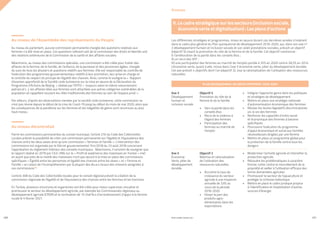 220
Au niveau de l’Assemblée des représentants du Peuple
Au niveau du parlement, aucune commission permanente chargée des questions relatives aux
femmes n’a été mise en place. Ces questions relèvent soit de la commission des droits et libertés soit
des relations extérieures de la Commission de la santé et des affaires sociales.
Néanmoins, au niveau des commissions spéciales, une commission a été créée pour traiter des
affaires de la femme, de la famille, de l’enfance, de la jeunesse et des personnes âgées, chargée
du suivi de tous les dossiers et questions relatifs aux femmes. Elle est responsable du contrôle de
l’exécution des programmes gouvernementaux relatifs à leur promotion, leur prise en charge et
le contrôle du respect du principe de l’égalité des chances. Ainsi, comme le souligne le «  Rapport
d’examen approfondi de la Société civile tunisienne sur la mise en œuvre de la Déclaration du
Programme d’Actions de Beijing  » réalisé par l’ATFD «  toujours selon le même raisonnement
patriarcal (…), les affaires liées aux femmes sont attachées aux autres catégories vulnérables de la
population et rappellent souvent les rôles traditionnels des femmes au sein de l’espace privé ».
Par ailleurs, d’après les observations menées par la société civile tunisienne, cette commission ne
s’est pas réunie depuis le début de la crise du Covid-19 jusqu’au début du mois de mai 2020, alors que
les conséquences de la pandémie sur les femmes et les inégalités de genre sont reconnues au plus
haut niveau.
Au niveau décentralisé
Parmi les commissions permanentes du conseil municipal, l’article 210 du Code des Collectivités
Locales prévoit la possibilité de créer une commission permanente sur l’égalité et l’équivalence des
chances entre les deux sexes ainsi qu’une commission « femmes et famille ». L’intervention des
commissions est organisée par le Décret gouvernemental 744/2018 du 23 août 2018 concernant
l’approbation du règlement intérieur des conseils municipaux. Néanmoins, il convient de souligner que
le rapport réalisé en 2019 par CILG-VNG sur le « Profil et expérience des mairesses en Tunisie » met
en avant que près de la moitié des mairesses n’ont pas œuvré à la mise en place des commissions
spécifiques « Égalité entre les personnes et égalité des chances entre les sexes » et « Femme et
Famille » en raison de l’incompréhension par la plupart des élu.e.s locaux des missions assignées à
ces commissions20.
L’article 308 du Code des Collectivités locales pour le conseil régional prévoit la création de la
commission régionale de l’égalité et de l’équivalence des chances entre les femmes et les hommes.
En Tunisie, plusieurs structures et organismes ont été créés pour mieux superviser, encadrer et
promouvoir le secteur du développement agricole, par exemple les Commissariats régionaux au
développement agricole (CRDA) et la nomination de 15 chef.fe.s d’arrondissement d’appui à la femme
rurale le 5 février 2021.
PROFIL GENRE TUNISIE | 2021 221
Les différentes stratégies et programmes, mises en œuvre durant ces dernières années s’insèrent
dans le cadre plus général du Plan quinquennal de développement 2016-2020, qui, dans son axe nº
3 développement humain et inclusion sociale et son volet prestations sociales, prévoit un objectif
(objectif 5) visant la promotion du rôle de la femme et de la famille. Cet objectif mentionne :
I) l’amélioration de la parité dans les conseils élus ;
II) un recul des VFF ;
III) une participation des femmes au marché de l’emploi portée à 35% en 2020 contre 28,5% en 2014
L’économie verte, quant à elle, inclue dans l’axe 5 économie verte, pilier du développement durable.
Cet axe prévoit 4 objectifs dont l’un (objectif 2), vise la rationalisation de l’utilisation des ressources
naturelles.
II. Le cadre stratégique sur les secteurs (inclusion sociale,
économie verte et digitalisation) : Les plans d’actions
•	 Intégrer l’approche genre dans les politiques
et stratégies de développement
•	 Mettre en place une stratégie nationale
d’autonomisation économique des femmes
•	 Réviser les textes législatifs discriminatoires
vis-à-vis des femmes
•	 Renforcer les capacités d’ordre social
et économique des femmes à besoins
spécifiques
•	 Poursuivre l’exécution du programme
d’appui économique et social aux familles
nécessiteuses dirigées par une femme
•	 Mettre en place un programme global pour
la protection de la famille contre tous les
dangers
•	 Moderniser l’activité agricole et intensifier la
production agricole
•	 Résoudre les problématiques à caractère
foncier, lutter contre le morcellement de la
propriété et veiller à l’utilisation efficace des
terres domaniales agricoles
•	 Promouvoir le secteur de l’aquaculture et
protéger la richesse halieutique
•	 Mettre en place le cadre juridique propice
à l’identification et l’exploitation d’autres
sources d’énergie
Axe 3
Développement
humain et
inclusion sociale
Axe 5
Économie
Verte, pilier du
développement
durable
Objectif 5
Promotion du rôle de la
femme et de la famille.
•	 Vers la parité dans les
conseils élus 
•	 Recul de la violence à
l’égard des femmes 
•	 Participation des
femmes au marché de
l’emploi
Objectif 2 
Maitrise et rationalisation
de l’utilisation des
ressources naturelles.
•	 Accroitre le taux de
croissance du secteur
agricole à une moyenne
annuelle de 3,6% au
cours de la période
2016-2020
•	 Hisser la part des
produits agro-
alimentaires dans les
exportations
Annexes
PLAN QUINQUENNAL DE DÉVELOPPEMENT 2016-2020
 