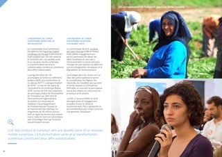 L’ENGAGEMENT DE L’UNION
EUROPÉENNE EN MATIÈRE DE
DIGITALISATION
Le communiqué de la Commission
Européenne (CE) Façonner l’avenir
numérique de l’Europe (COM.2020.67
final) souligne que l’UE doit conduire
la transition vers une planète saine
et un nouveau monde numérique.
La transformation verte et la
transformation numérique constituent
deux défis indissociables.
La programmation de l’UE
accompagne la Tunisie sur différents
projets relatifs à la numérisation et
ce, depuis 201516. La programmation
de 201817 a misé sur les sujets de
l’innovation et du numérique depuis
2019. L’action de l’UE vise à répondre
aux principaux enjeux de l’écosystème
de l’innovation qui sont ceux de
l’environnement réglementaire,
du soutien aux structures et
initiatives d’accompagnement
de l’entrepreneuriat innovant et
du financement des startups. Ce
programme de 30 millions d’euros
vient en appui au secteur aux niveaux
macro, méso et micro en concordance
avec la stratégie Start Up Tunisia du
Gouvernement tunisien.
L’ENGAGEMENT DE L’UNION
EUROPÉENNE EN MATIÈRE
D’ÉCONOMIE VERTE
Le communiqué de la CE Le pacte
vert pour l’Europe (COM.2019.640
final) réitère l’engagement pris
par la Commission de relever les
défis climatiques et ceux liés à
l’environnement. Le pacte vert pour
l’Europe est une réponse aux défis tels
que les changements climatiques et la
dégradation de l’environnement.
La stratégie place les citoyen.ne.s au
cœur des préoccupations et prend
en considération les régions, les
industries, les travailleur.se.s qui sont
et seront exposé.e.s à d’énormes
difficultés, en assurant la participation
active des citoyen.ne.s dans tous les
processus et les projets.
La COP 21 tenue à PARIS en 2015
témoigne aussi de l’engagement
européen envers le climat et
l’environnement. Elle a représenté un
accord historique pour lutter contre les
changements climatiques.
PROFIL GENRE TUNISIE | 2021
26 27
02. La coopération UE-Tunisie en appui aux droits humains
L’UE doit conduire la transition vers une planète saine et un nouveau
monde numérique. La transformation verte et la transformation
numérique constituent deux défis indissociables.
 