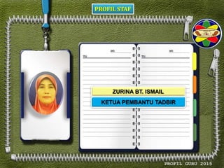 PROFIL STAF
ZURINA BT. ISMAIL
KETUA PEMBANTU TADBIR
 