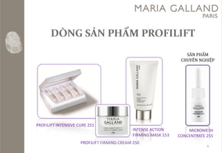 PROFILIFT INTENSIVE CURE 251 
PROFILIFT FIRMING CREAM 250 
INTENSE ACTION FIRMING MASK 153MICROMESH CONCENTRATE 255SẢN PHẨM CHUYÊN NGHIỆP 
6  