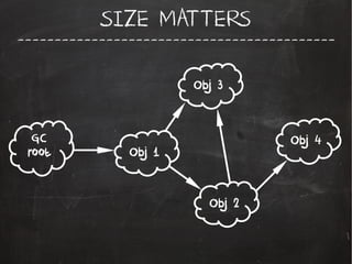 -------------------------------------------
SIZE MATTERS
Obj 1
Obj 3
Obj 4
Obj 2
GC
root
 