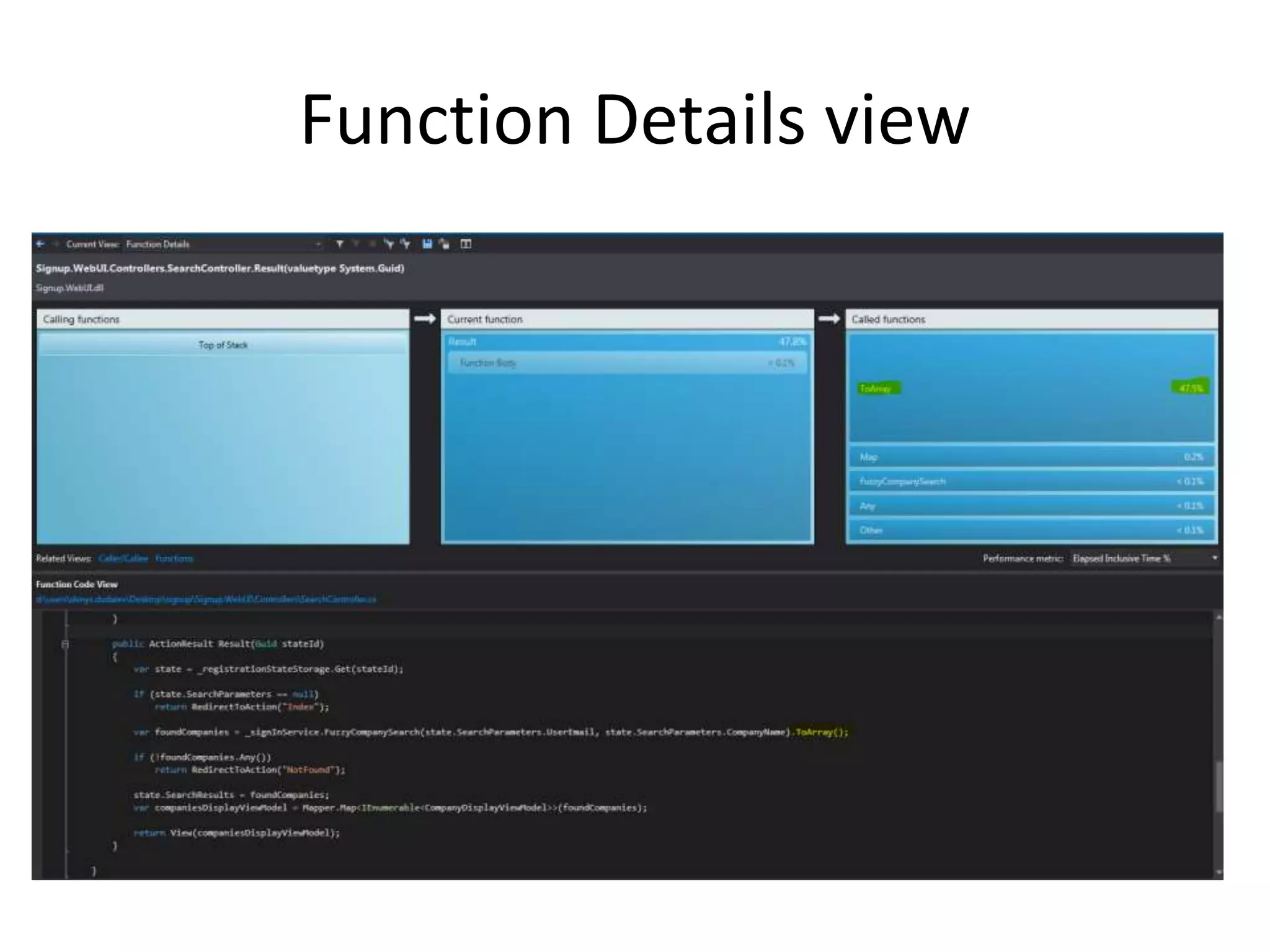 Function Details view
 