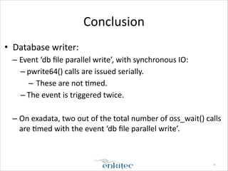 Logwriter Profiling the logwriter and database writer | PDF