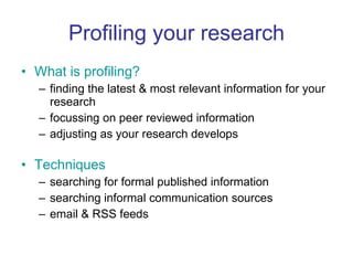 Profiling your research | PPT