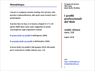 Profili professionali del Web
