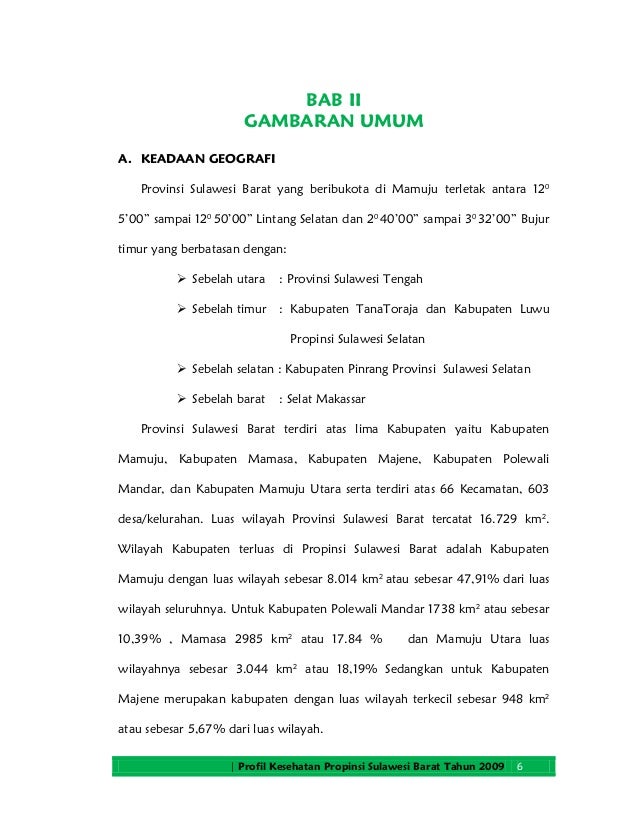 Profil kesehatan provinsi sulawesi barat tahun 2009