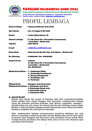 Profil lembaga ysa | PDF