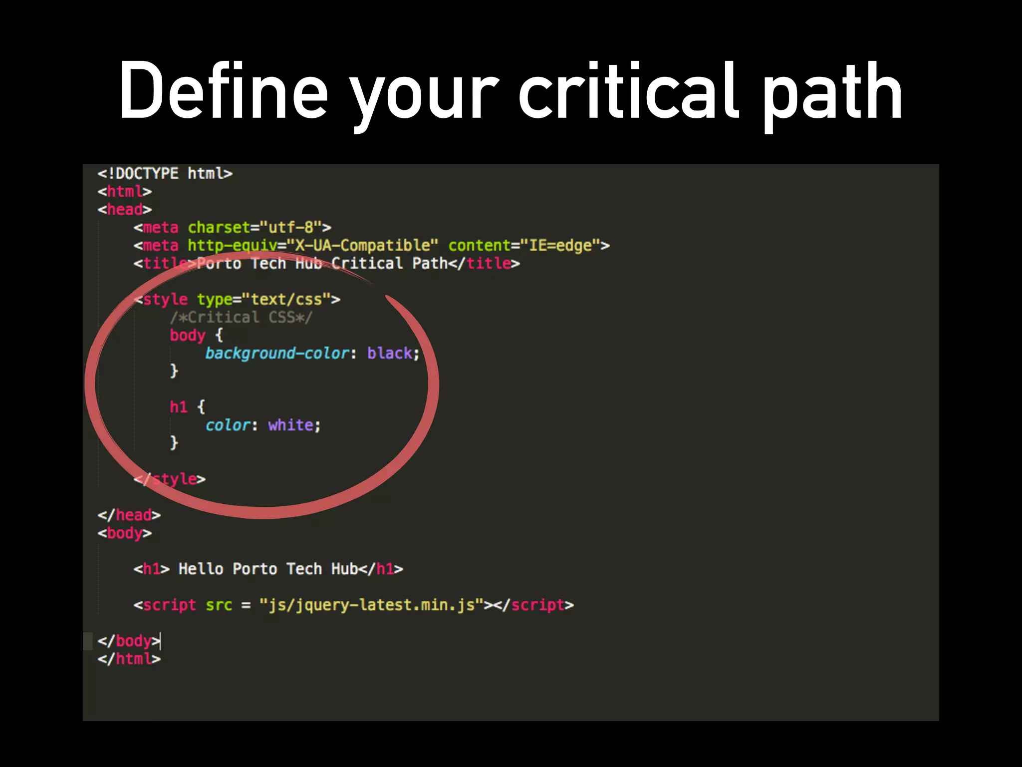 Define your critical path
 