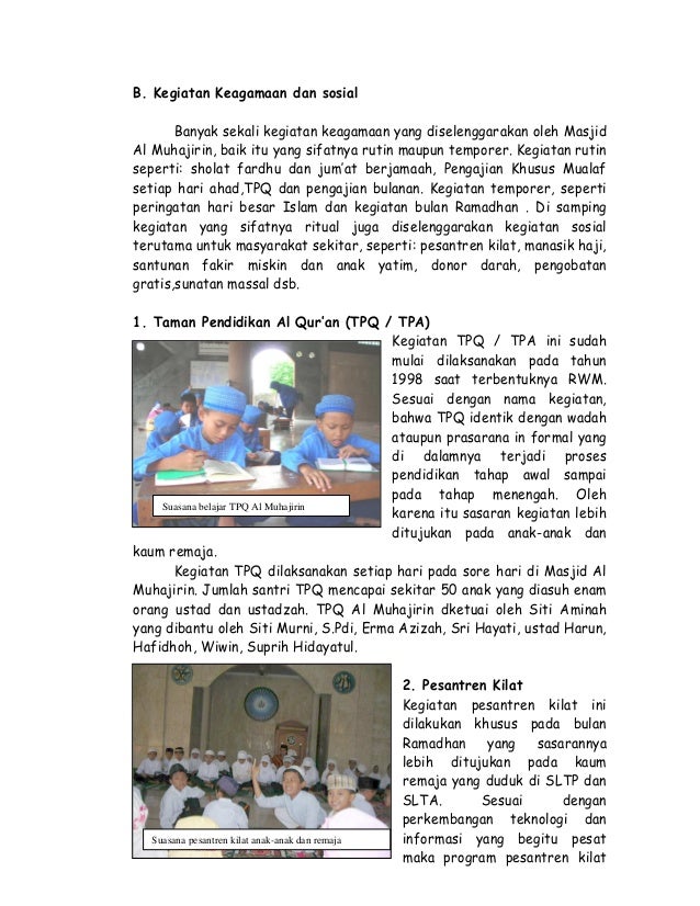 Profil Masjid Al Muhajirin, Perumnas Bukit Sanggulan Indah 