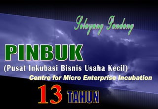 13 TAHUN Selayang Pandang PINBUK (Pusat Inkubasi Bisnis Usaha Kecil) Centre for Micro Enterprise Incubation 