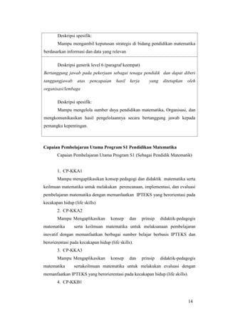 Profil prodi pendidikan matematika ftk uin sgd bandung | PDF