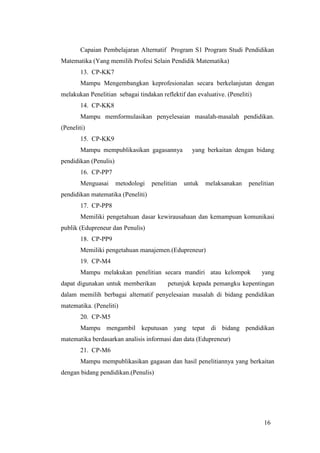 Profil prodi pendidikan matematika ftk uin sgd bandung | PDF