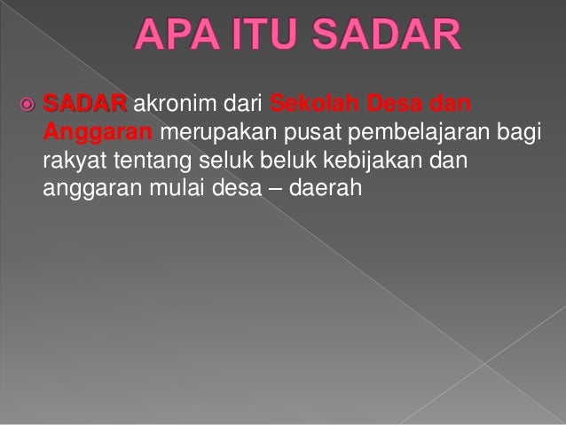 Sadar Sekolah Desa Dan Anggaaran sadar sekolah desa dan anggaaran