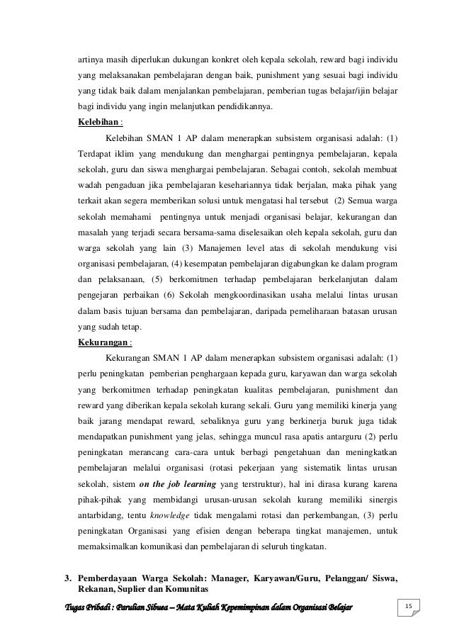 Profil sebuah organisasi belajar oleh Parulian Sibuea