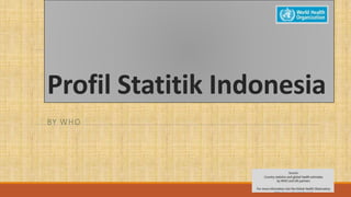 Profil Statitik Indonesia
BY WHO
 