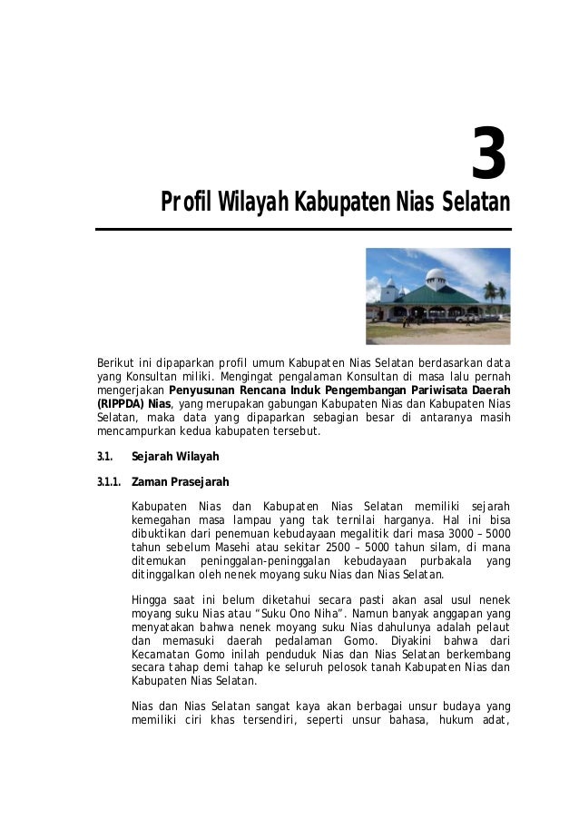 Profil Wilayah Kabupaten Nias Selatan