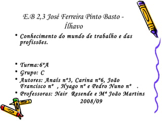 E.B 2,3 José Ferreira Pinto Basto - Ílhavo ,[object Object],[object Object],[object Object],[object Object],[object Object],[object Object]