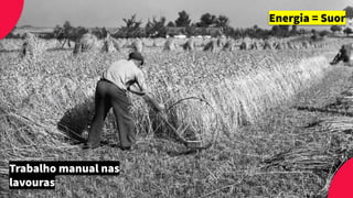 Trabalho manual nas
lavouras
Energia = Suor
 