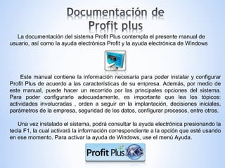 manual de uso de Profit plus | PPT