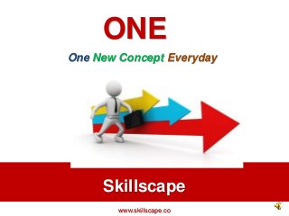 Skillscape
ONE
One New Concept Everyday
www.skillscape.co
 