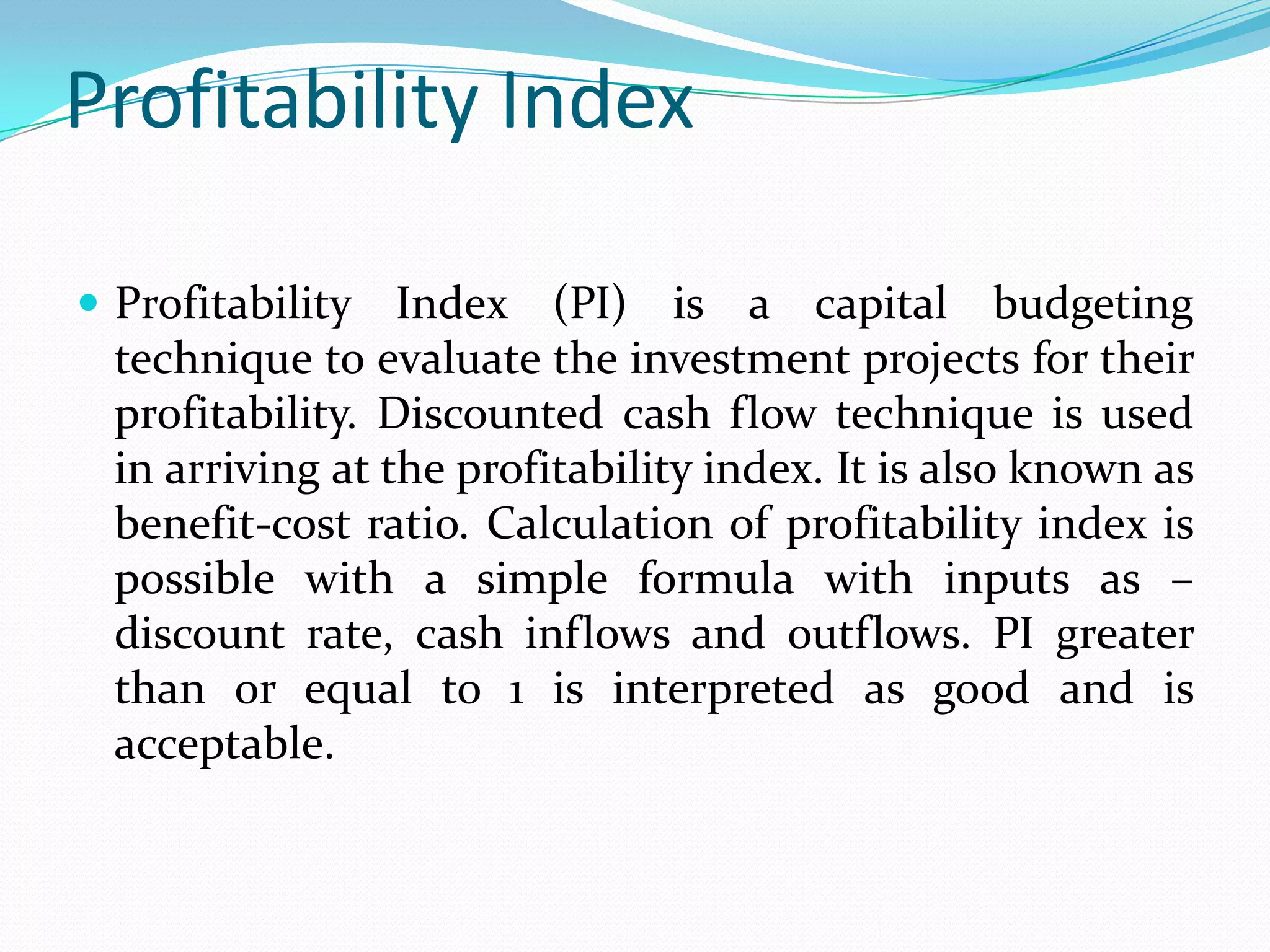 Profitability index | PPTX