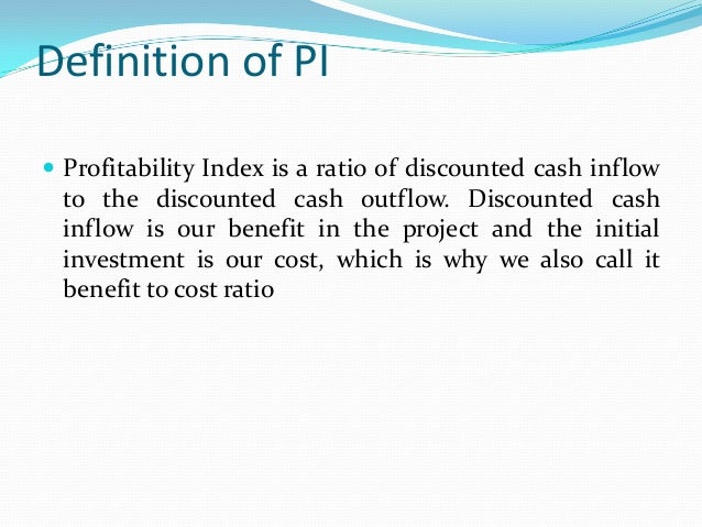 profitability index formula