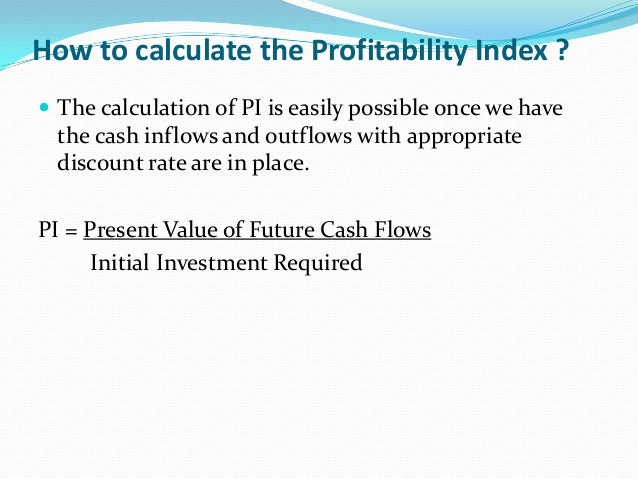 profitability index profitability index formula