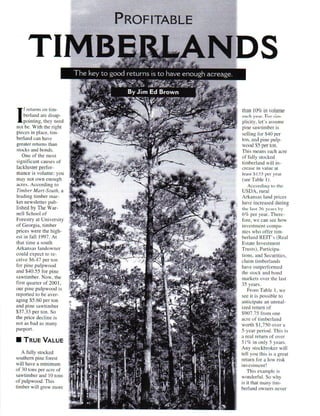 Profitable Timberlands