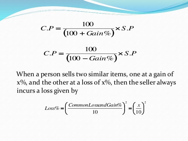 profit loss formula