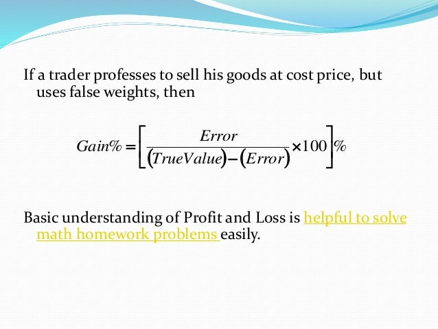 profit loss formula
