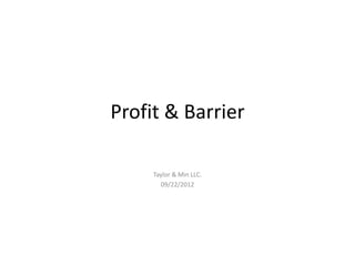 Profit & Barrier

     Taylor & Min LLC.
       09/22/2012
 