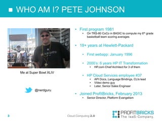 WHO AM I? PETE JOHNSON

                                 • First program 1981
                                      •   On...