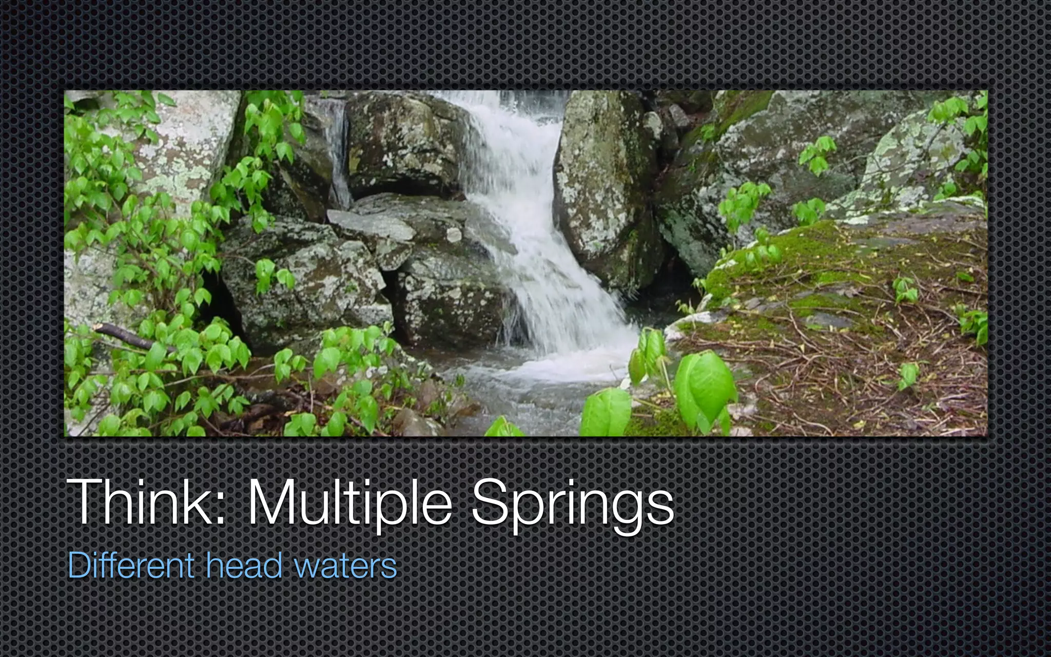Think: Multiple Springs
Different head waters