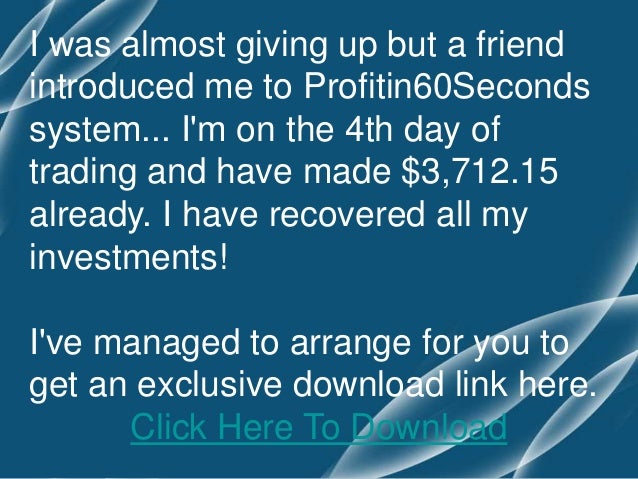 Profit in 60 seconds binary options software review