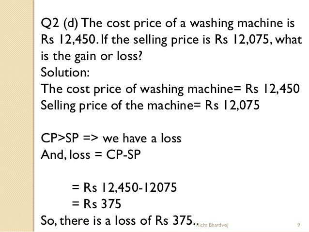 the profit worksheet