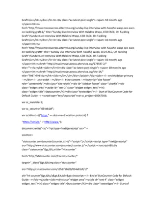 Graft</a></h4></div></li><li><div class="av-latest-post-single"> <span> 10 months ago
</span><h4><a
href="http://musicmovesacross.altervista.org/sunday-live-interview-with-halakhe-waqo-ceo-eacc-
on-tackling-graft-2/" title="Sunday Live Interview With Halakhe Waqo, CEO EACC, On Tackling
Graft">Sunday Live Interview With Halakhe Waqo, CEO EACC, On Tackling
Graft</a></h4></div></li><li><div class="av-latest-post-single"> <span> 10 months ago
</span><h4><a
href="http://musicmovesacross.altervista.org/sunday-live-interview-with-halakhe-waqo-ceo-eacc-
on-tackling-graft/" title="Sunday Live Interview With Halakhe Waqo, CEO EACC, On Tackling
Graft">Sunday Live Interview With Halakhe Waqo, CEO EACC, On Tackling
Graft</a></h4></div></li><li><div class="av-latest-post-single"> <span> 10 months ago
</span><h4><a href="http://musicmovesacross.altervista.org/278587-2/"
title=""></a></h4></div></li><li><div class="av-latest-post-single"> <span> 10 months ago
</span><h4><a href="http://musicmovesacross.altervista.org/the-14/"
title="THE">THE</a></h4></div></li></ul></div></aside></div></div> <!-- end #sidebar-primary
--></div><!-- .site-width --></div><!-- #site-content --><footer id="site-footer"
role="contentinfo"><div class="site-width"><div id="sidebar-footer" class="clearfix"><div
class="widget-area"><aside id="text-2" class="widget widget_text"><h3
class="widget-title">Statcounter</h3><div class="textwidget"><!-- Start of StatCounter Code for
Default Guide --> <script type="text/javascript">var sc_project=10567566;
var sc_invisible=1;
var sc_security="034e81df";
var scJsHost = (("https:" == document.location.protocol) ?
"https://secure." : "http://www.");
document.write("<sc"+"ript type='text/javascript' src='" +
scJsHost+
"statcounter.com/counter/counter.js'></"+"script>");</script><script type="text/javascript"
src="http://www.statcounter.com/counter/counter.js"></script> <noscript><div
class="statcounter"><a title="hit counter"
href="http://statcounter.com/free-hit-counter/"
target="_blank"><img class="statcounter"
src="http://c.statcounter.com/10567566/0/034e81df/1/"
alt="hit counter"></a></div></noscript> <!-- End of StatCounter Code for Default
Guide --></div></aside></div><div class="widget-area"><aside id="text-4" class="widget
widget_text"><h3 class="widget-title">Statcounter</h3><div class="textwidget"><!-- Start of
 
