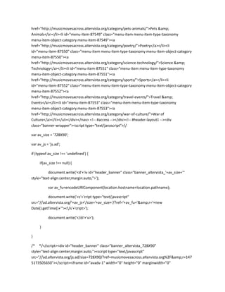 href="http://musicmovesacross.altervista.org/category/pets-animals/">Pets &amp;
Animals</a></li><li id="menu-item-87549" class="menu-item menu-item-type-taxonomy
menu-item-object-category menu-item-87549"><a
href="http://musicmovesacross.altervista.org/category/poetry/">Poetry</a></li><li
id="menu-item-87550" class="menu-item menu-item-type-taxonomy menu-item-object-category
menu-item-87550"><a
href="http://musicmovesacross.altervista.org/category/science-technology/">Science &amp;
Technology</a></li><li id="menu-item-87551" class="menu-item menu-item-type-taxonomy
menu-item-object-category menu-item-87551"><a
href="http://musicmovesacross.altervista.org/category/sports/">Sports</a></li><li
id="menu-item-87552" class="menu-item menu-item-type-taxonomy menu-item-object-category
menu-item-87552"><a
href="http://musicmovesacross.altervista.org/category/travel-events/">Travel &amp;
Events</a></li><li id="menu-item-87553" class="menu-item menu-item-type-taxonomy
menu-item-object-category menu-item-87553"><a
href="http://musicmovesacross.altervista.org/category/war-of-culture/">War of
Culture</a></li></ul></div></nav> <!-- #access --></div><!-- #header-layout1 --><div
class="banner-wrapper"><script type="text/javascript">//
var av_size = '728X90';
var av_js = 'js.ad';
if (typeof av_size !== 'undefined') {
if(av_size !== null) {
document.write('<d'+'iv id="header_banner" class="banner_altervista_'+av_size+'"
style="text-align:center;margin:auto;">');
var av_fu=encodeURIComponent(location.hostname+location.pathname);
document.write('<s'+'cript type="text/javascript"
src="//ad.altervista.org/'+av_js+'/size='+av_size+'/?ref='+av_fu+'&amp;r='+new
Date().getTime()+'"></s'+'cript>');
document.write('</di'+'v>');
}
}
/* */</script><div id="header_banner" class="banner_altervista_728X90"
style="text-align:center;margin:auto;"><script type="text/javascript"
src="//ad.altervista.org/js.ad/size=728X90/?ref=musicmovesacross.altervista.org%2F&amp;r=147
5173505650"></script><iframe id="avadv-1" width="0" height="0" marginwidth="0"
 