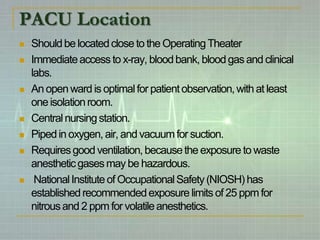 Prof mridul panditaro post anaesthesia care unit | PPTX