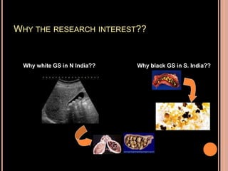 WHY THE RESEARCH INTEREST??
Why white GS in N India?? Why black GS in S. India??
 