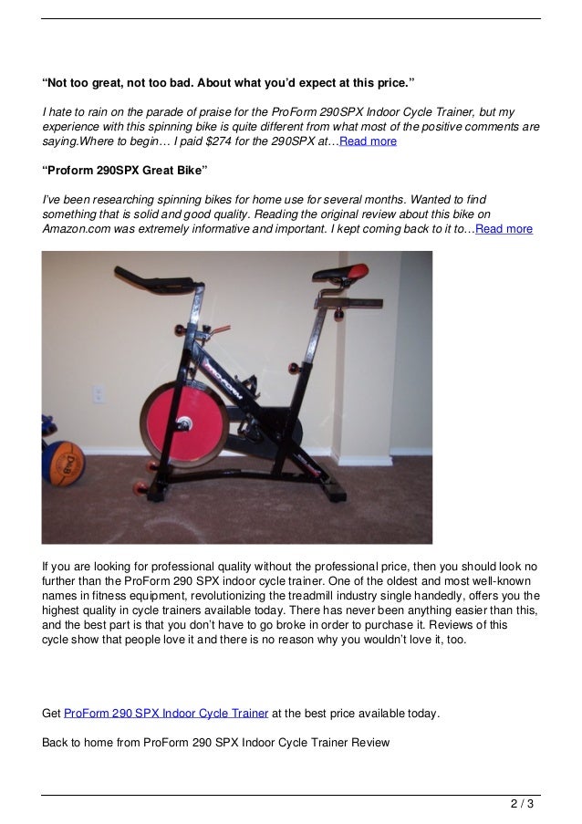 proform 405 spx indoor cycle reviews